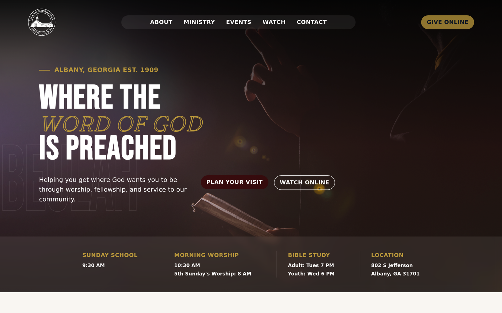 Desktop view of Beulah Missionary Baptist Church